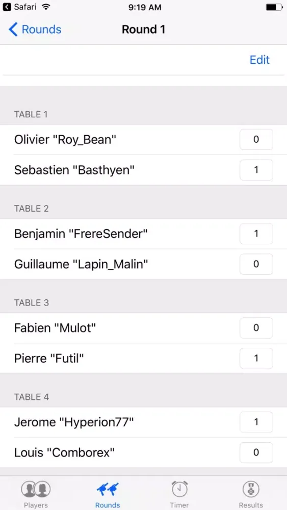 Tournament Organizer for SW IA Screenshots