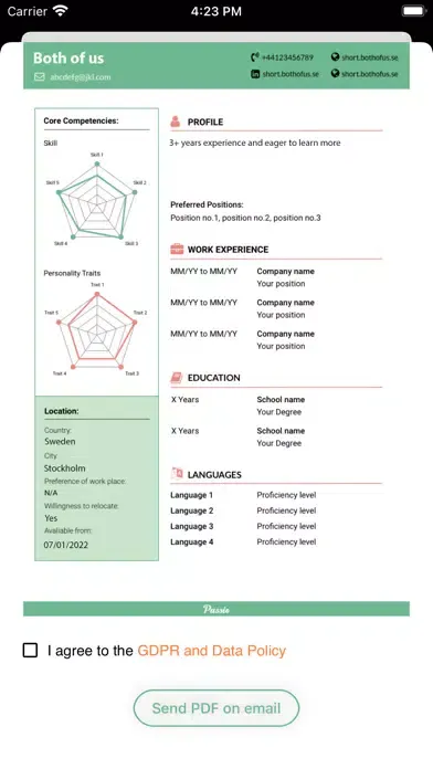 CV Builder - Passio应用截图