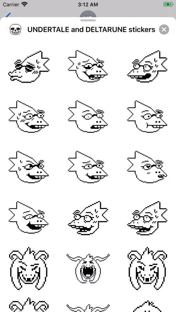 UNDERTALE DELTARUNE stickers スクリーンショット
