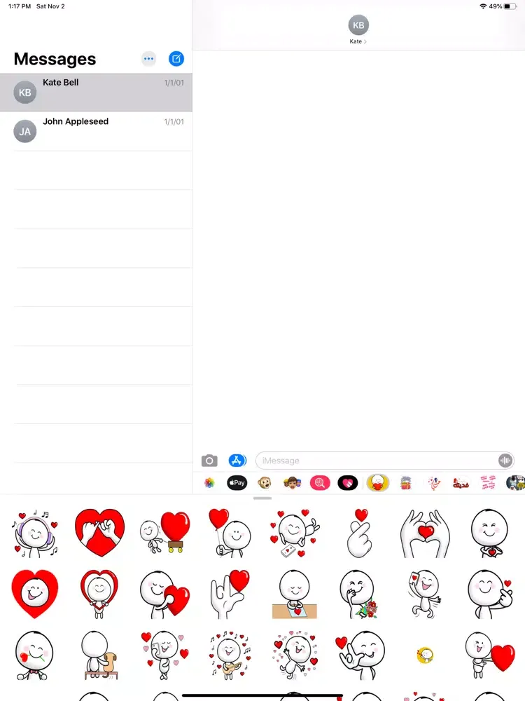 Capturas de tela do pegatinas de amor HD iPad 