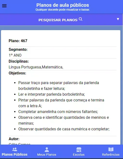 Planos de Aula Screenshots
