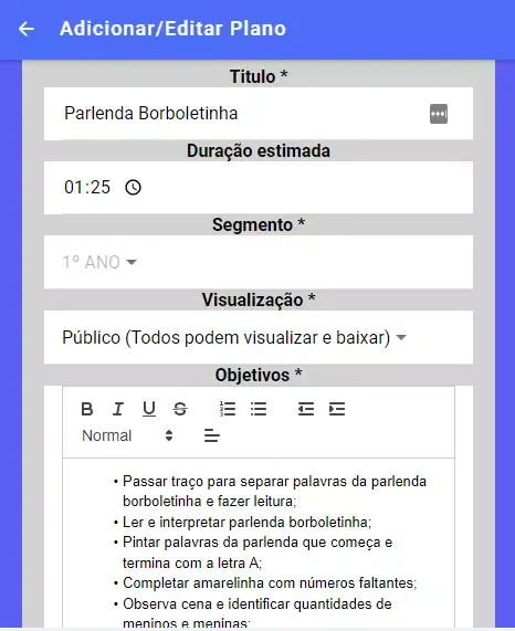 Planos de Aula Screenshots