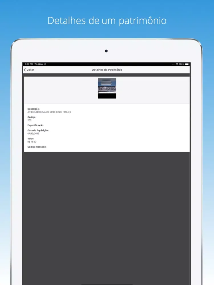 Tangkapan layar Apus Administrativo iPad 