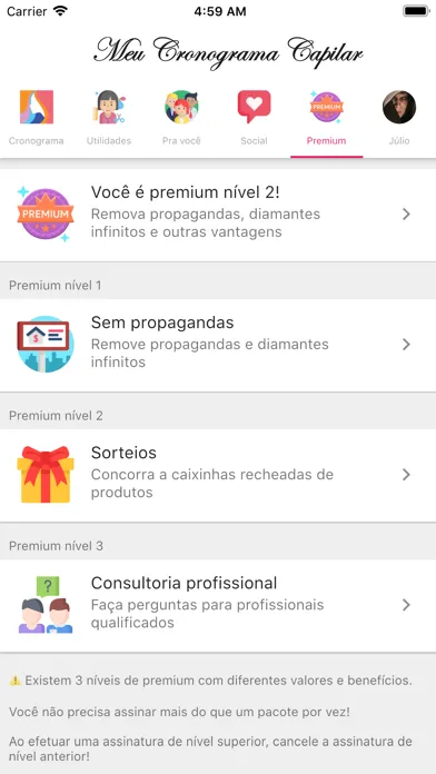 Tangkapan skrin Meu Cronograma Capilar