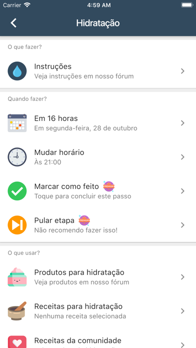 Ảnh chụp màn hình của Meu Cronograma Capilar