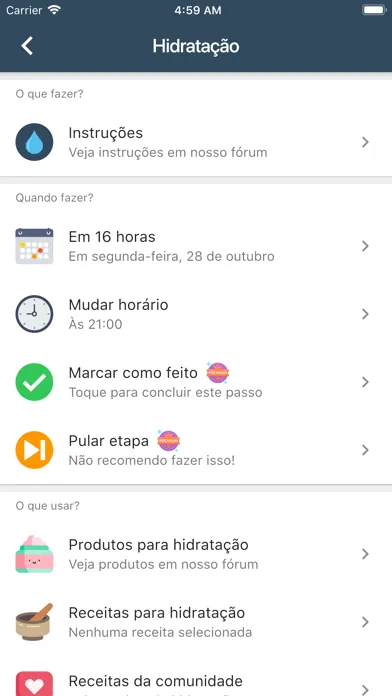 Tangkapan skrin Meu Cronograma Capilar