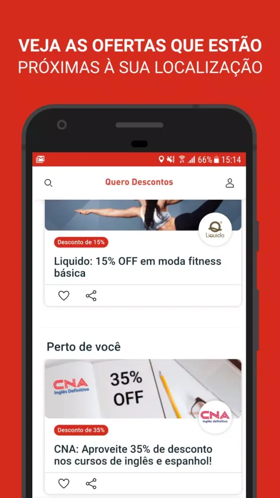 Ảnh chụp màn hình của Quero Descontos