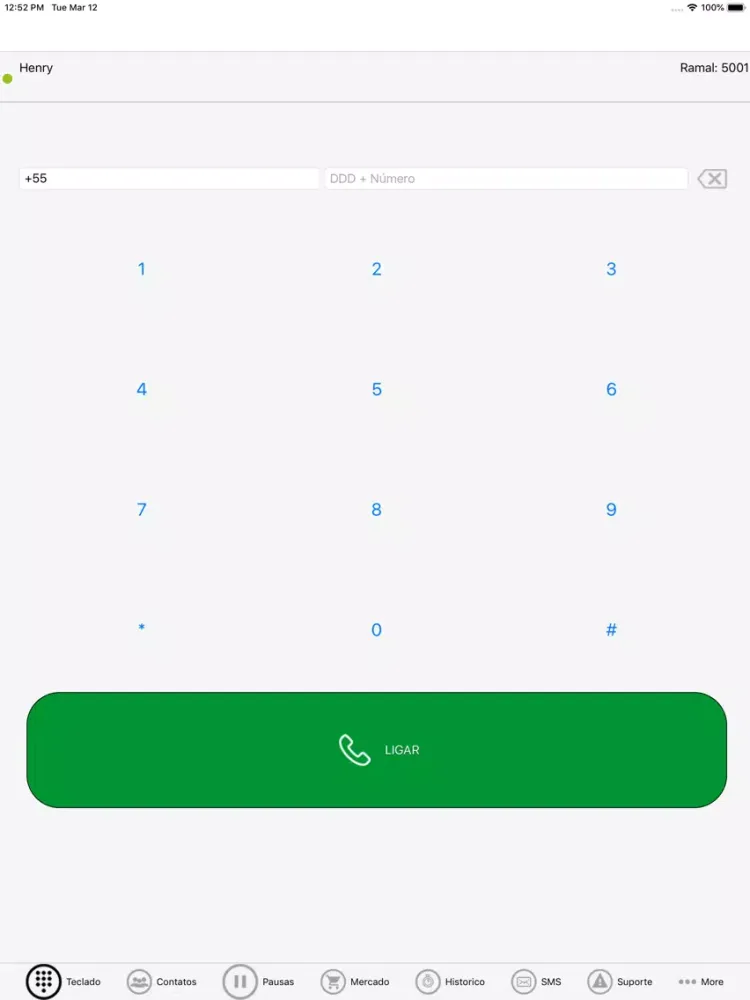 55PBX Softphone iPad  Screenshots