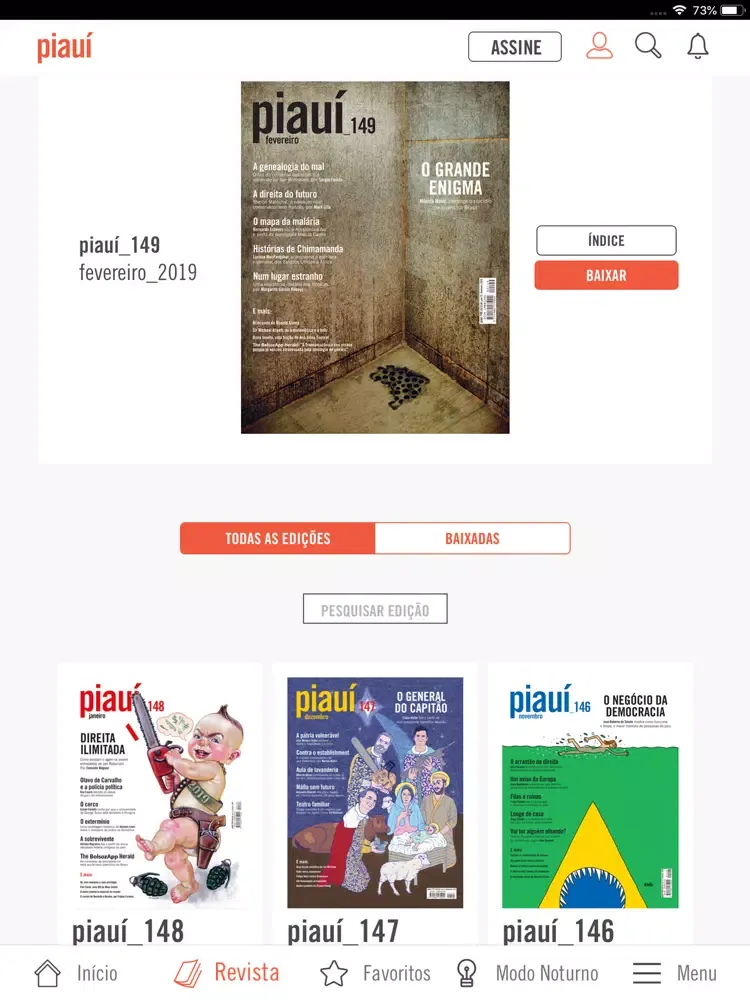 Screenshot di revista piauí iPad 