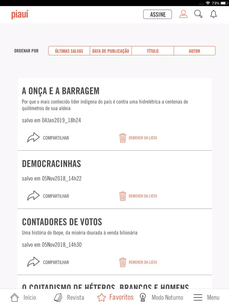 Screenshot di revista piauí iPad 