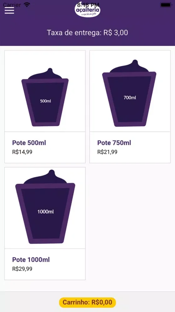 Açaiteria Delivery स्क्रीनशॉट
