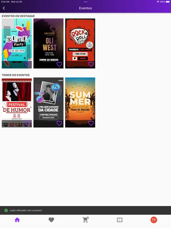 PagPrime Ticket Eventos iPad  Screenshots
