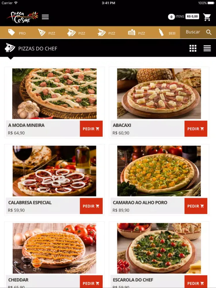 Tangkapan skrin Pizza Cesar iPad 