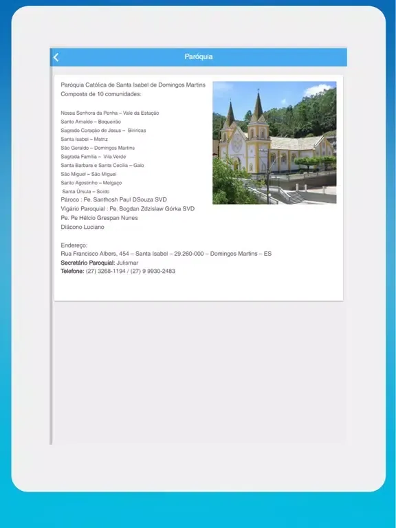 Paróquia Santa Isabel iPad  Screenshots