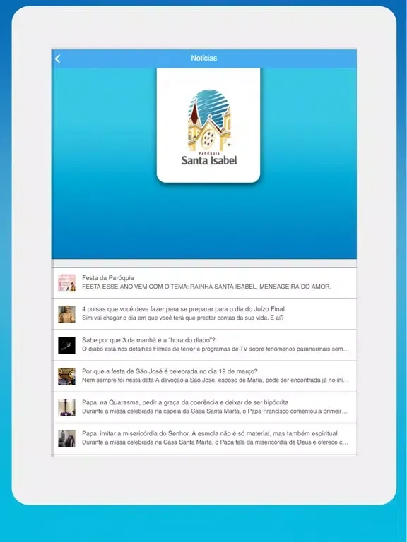 Paróquia Santa Isabel iPad  Screenshots