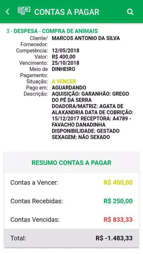 Capturas de tela do AgroBold Equinos