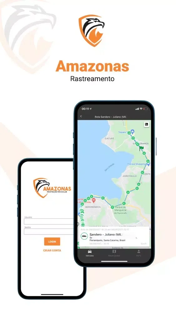 Tangkapan skrin Amazonas Rastreamento