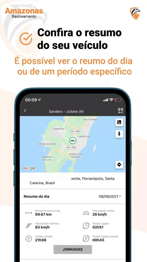Tangkapan skrin Amazonas Rastreamento