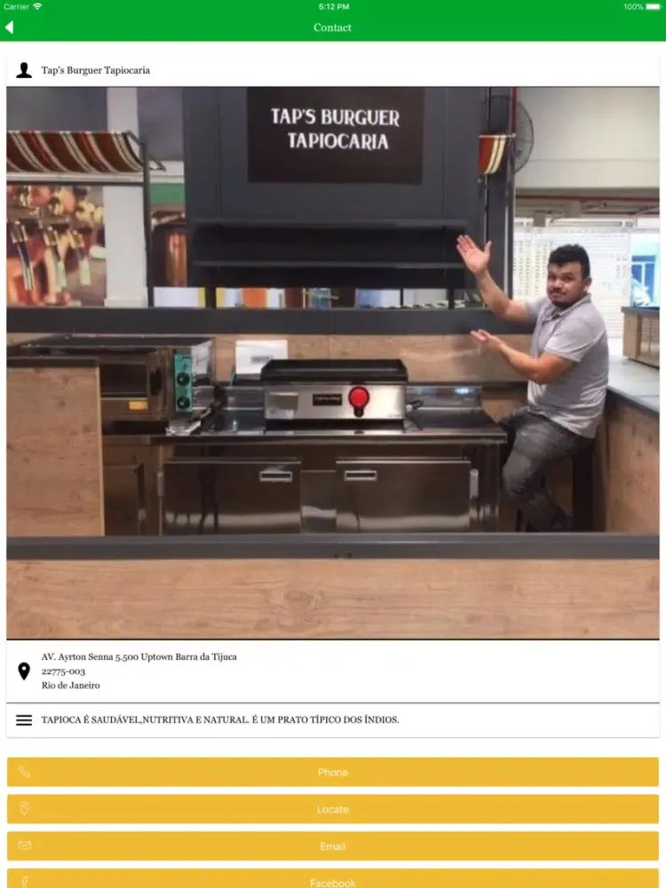 Zrzuty ekranu Taps Burguer Tapiocaria iPad 