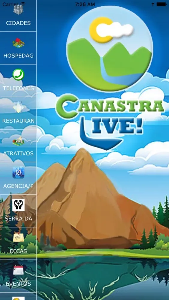 Capturas de tela do Canastra Live