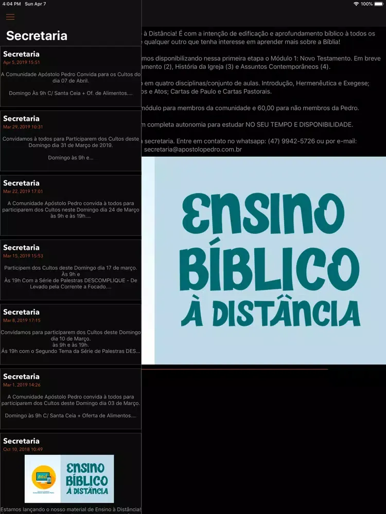 Screenshot di Comunidade Apóstolo Pedro iPad 