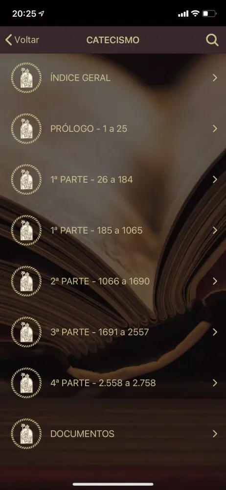 Screenshot di Catecismo da Igreja Católica
