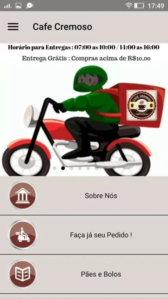 Cafe Cremoso App Screenshots