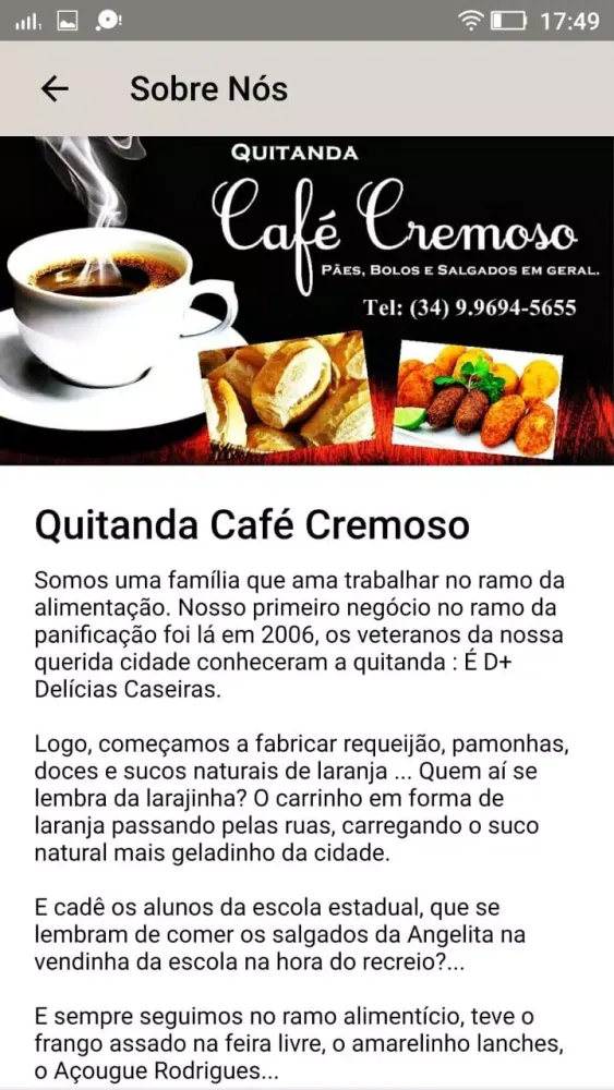 Cafe Cremoso App Screenshots