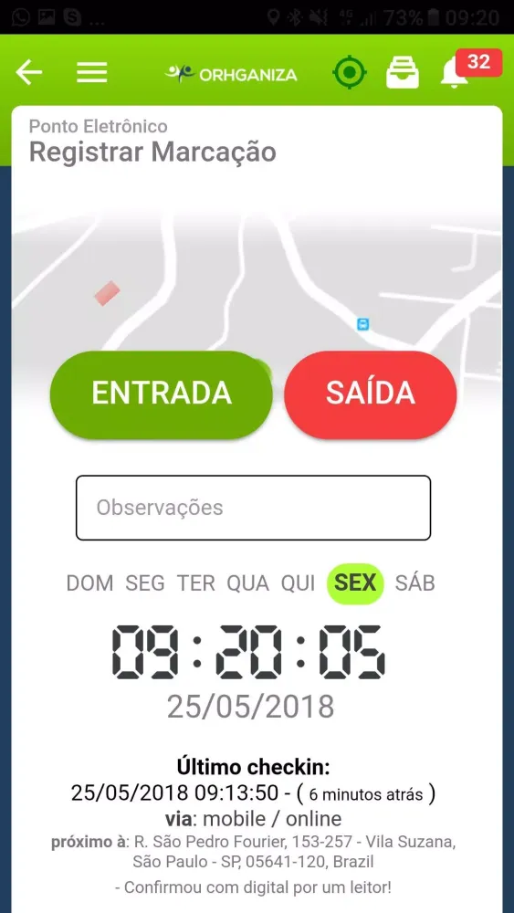 Capturas de tela do ORHGANIZA