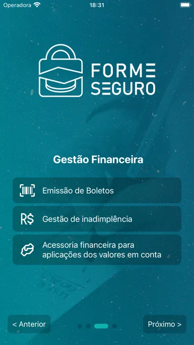 Capturas de tela do Forme Seguro