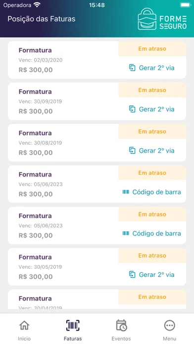 Capturas de tela do Forme Seguro