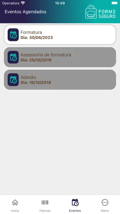 Capturas de tela do Forme Seguro