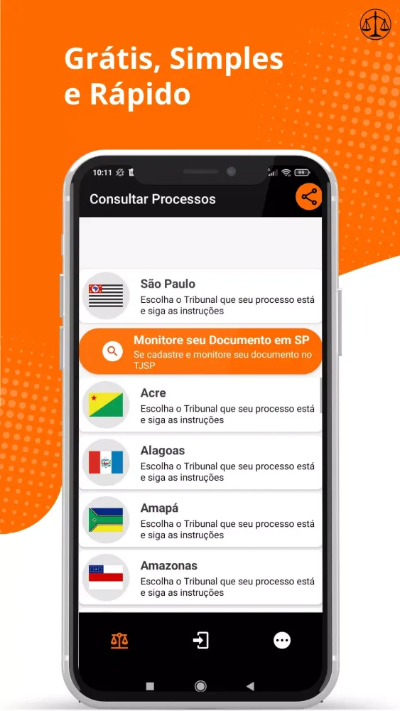 Consultar Processos Screenshots