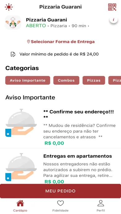 Capturas de tela do Pizzaria Guarani