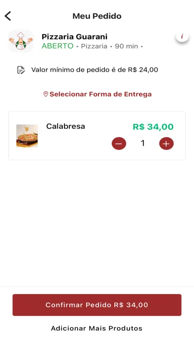 Capturas de tela do Pizzaria Guarani