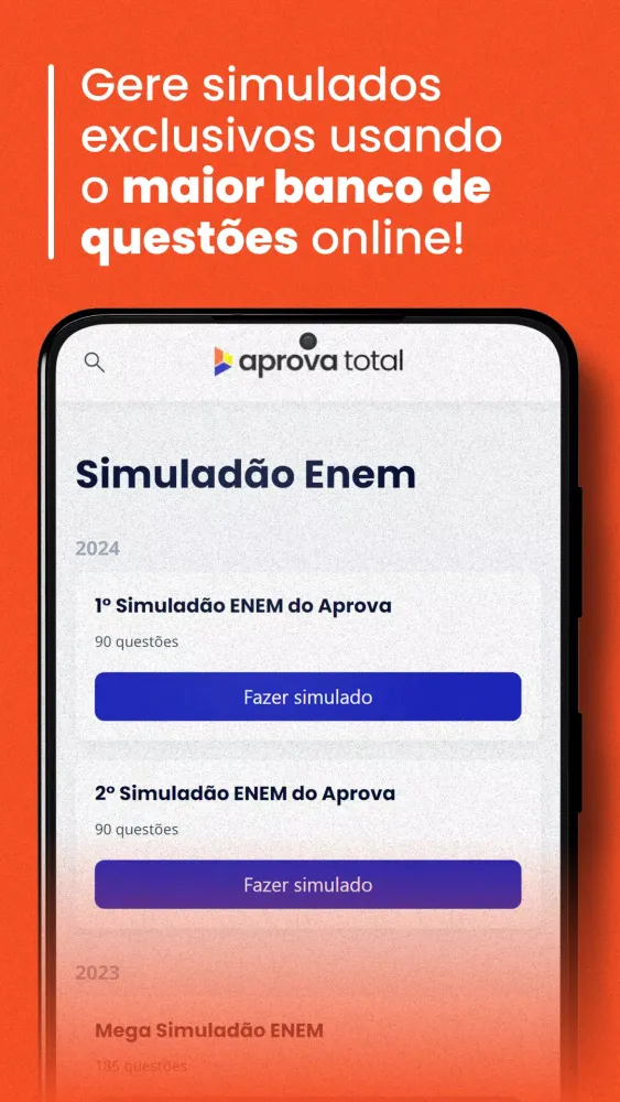Capturas de tela do Aprova Total