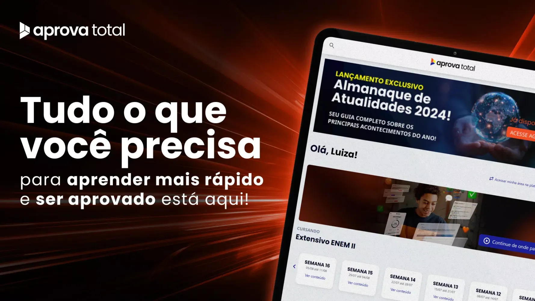 Capturas de tela do Aprova Total