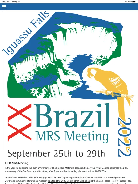 Capturas de pantalla de XX B-MRS Meeting iPad 
