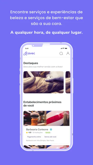 Capturas de pantalla de Avec: serviços de beleza