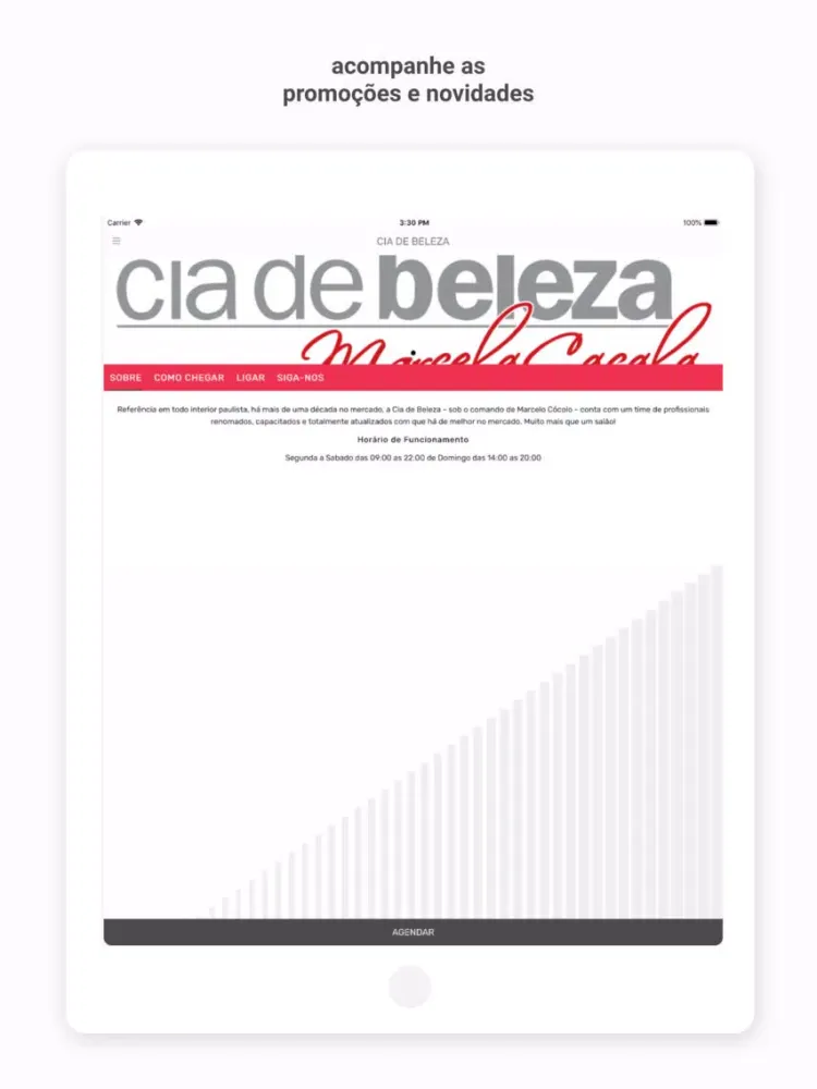 Tangkapan skrin Cia de Beleza iPad 