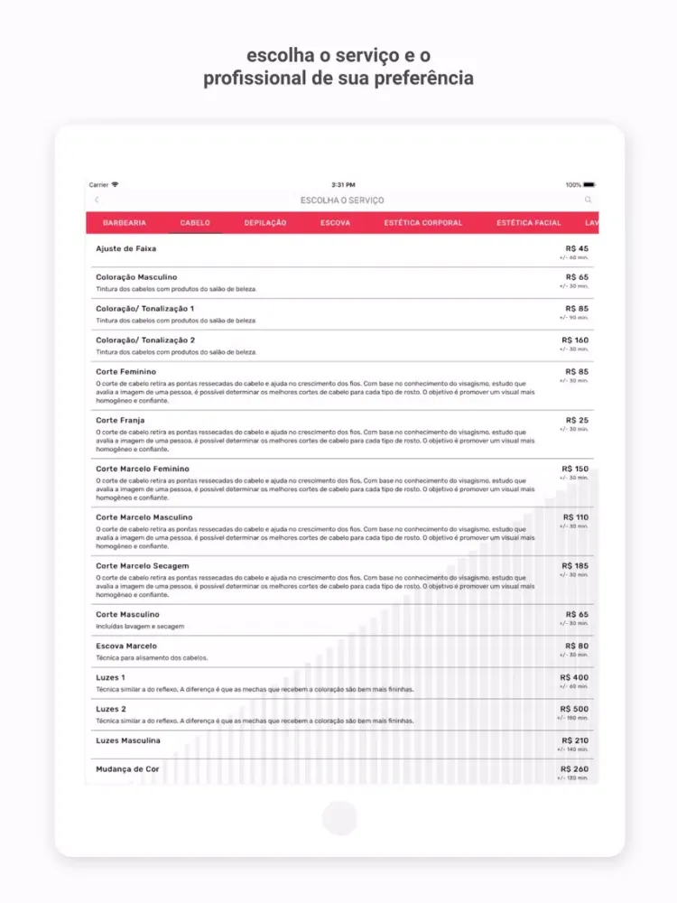 Tangkapan skrin Cia de Beleza iPad 