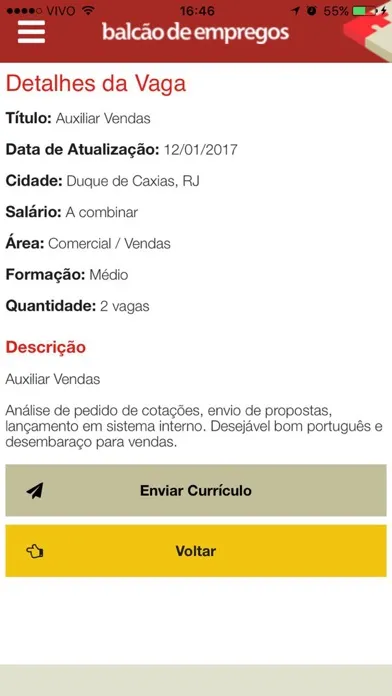 Captures d'écran de Balcão de Empregos