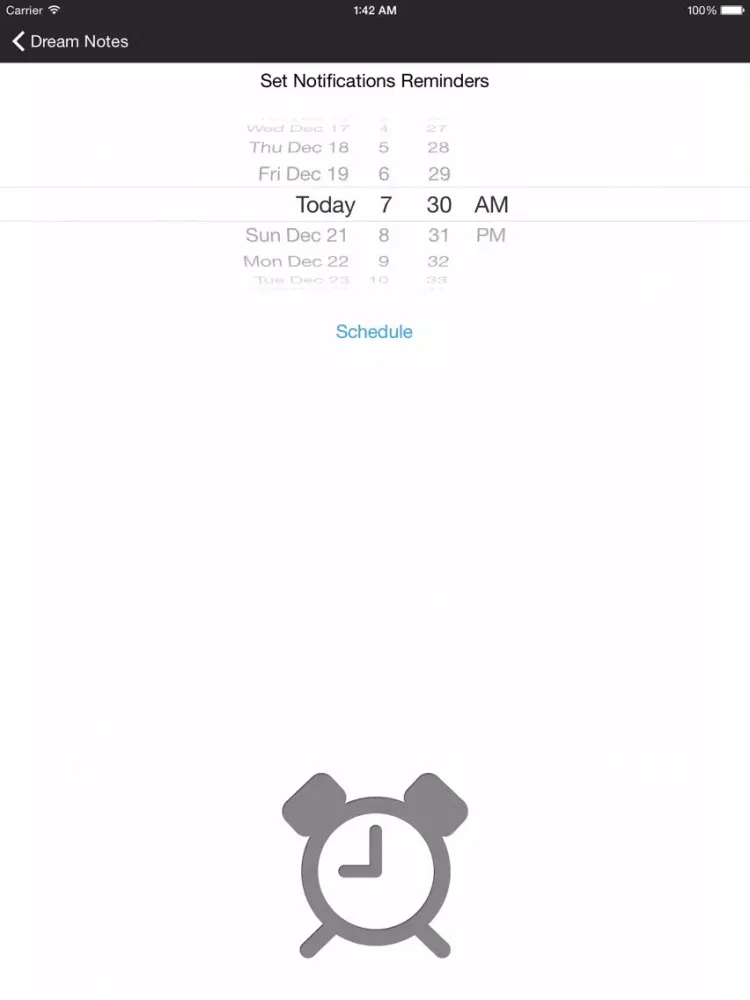 Tangkapan layar Dream Notes App iPad 