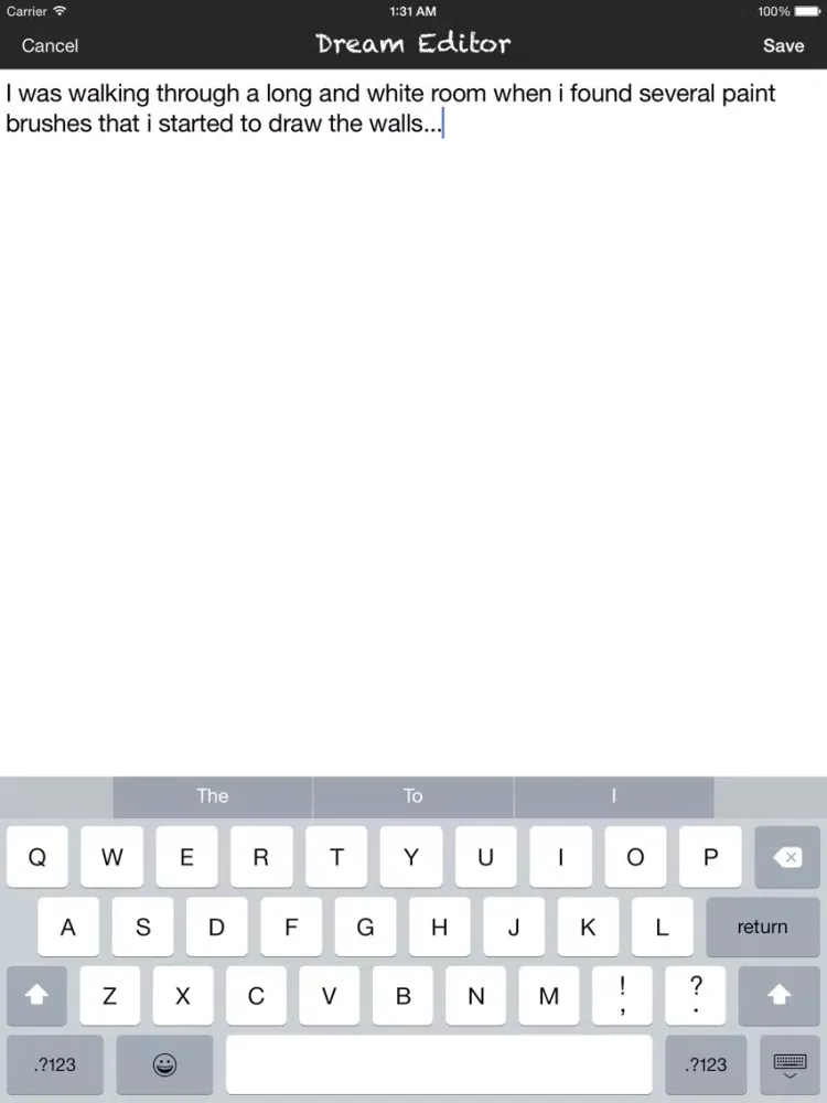 Tangkapan layar Dream Notes App iPad 