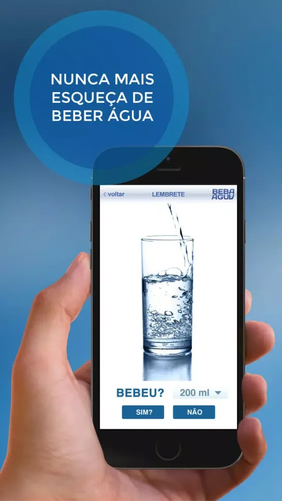 Capturas de tela do Beba Água - OFICIAL
