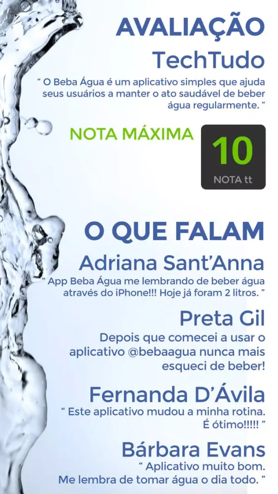 Capturas de tela do Beba Água - OFICIAL