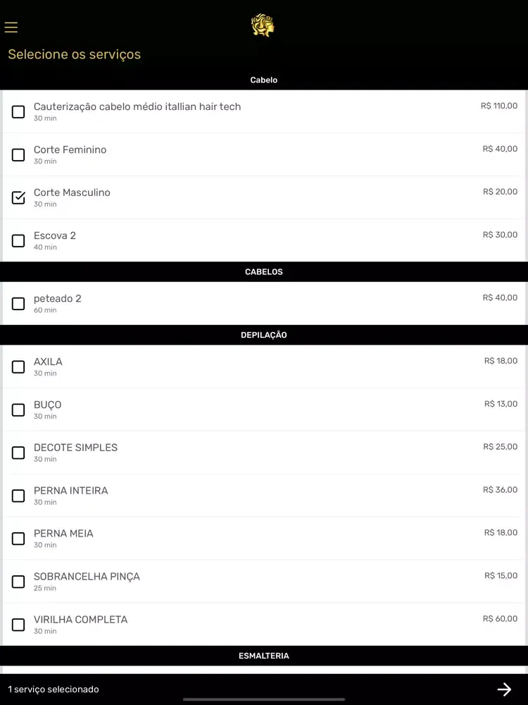 Ảnh chụp màn hình của Milena Bahia Coiffeur iPad 