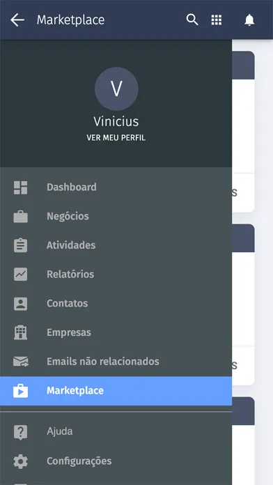 Capturas de tela do Moskit CRM