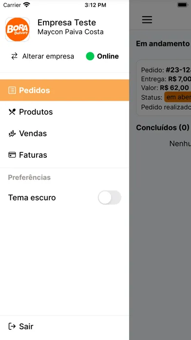 Captures d'écran de Bora Delivery para Empresas