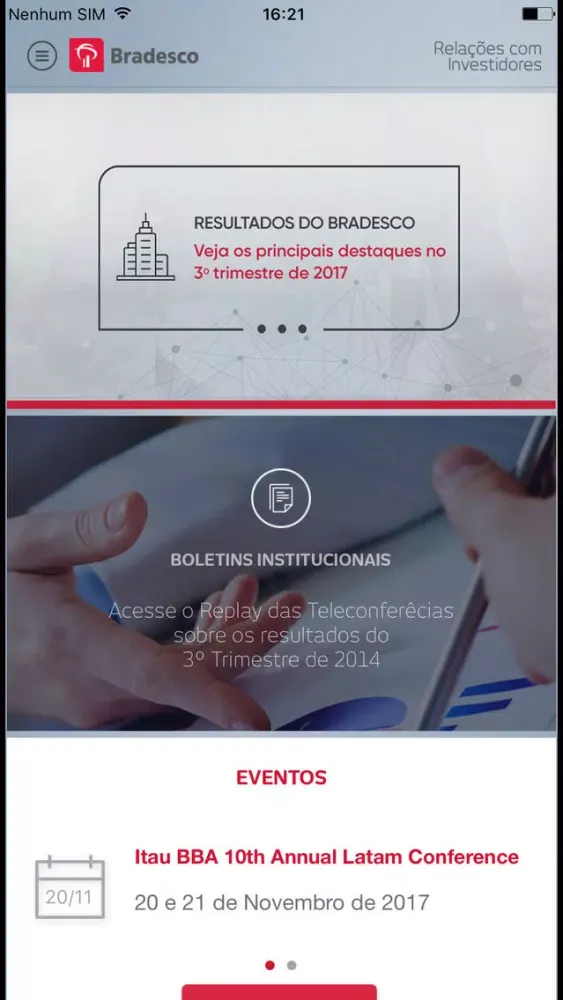 Captures d'écran de Bradesco RI